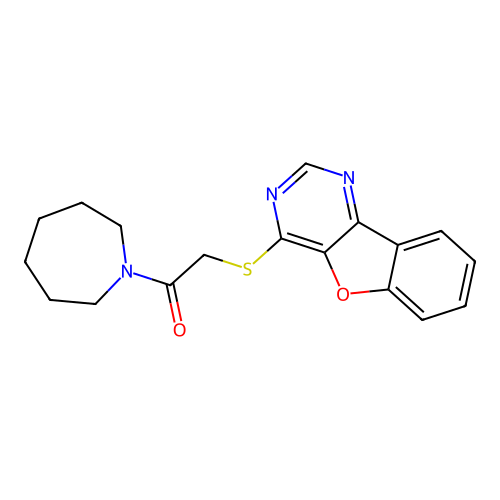 1-(Azepan-1-yl)-2-(benzofuro[3,2-d]pyrimidin-4-ylthio)ethanone structure