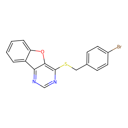 4-((4-Bromobenzyl)thio)benzofuro[3,2-d]pyrimidine structure