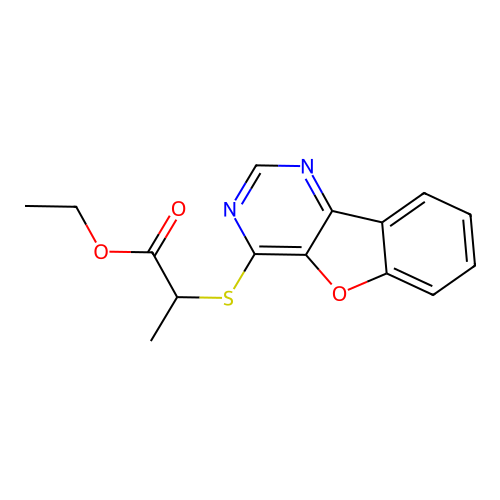 Ethyl 2-(benzofuro[3,2-d]pyrimidin-4-ylthio)propanoate structure