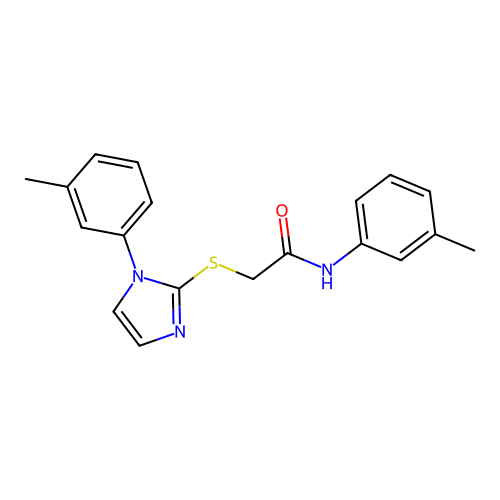 N-(m-tolyl)-2-((1-(m-tolyl)-1H-imidazol-2-yl)thio)acetamide structure