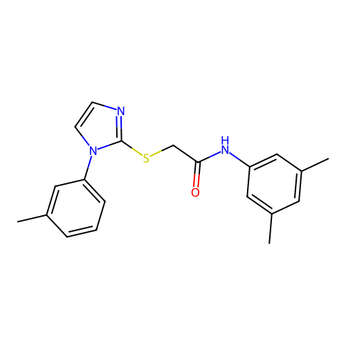 N-(3,5-dimethylphenyl)-2-((1-(m-tolyl)-1H-imidazol-2-yl)thio)acetamide structure