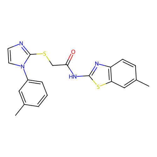 N-(6-methylbenzo[d]thiazol-2-yl)-2-((1-(m-tolyl)-1H-imidazol-2-yl)thio)acetamide structure