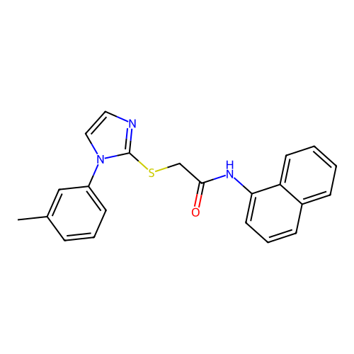 2-{[1-(3-methylphenyl)-1H-imidazol-2-yl]sulfanyl}-N-(naphthalen-1-yl)acetamide structure