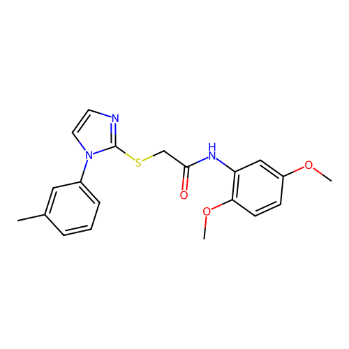 N-(2,5-dimethoxyphenyl)-2-((1-(m-tolyl)-1H-imidazol-2-yl)thio)acetamide structure