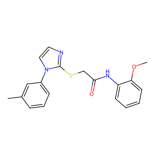 N-(2-methoxyphenyl)-2-((1-(m-tolyl)-1H-imidazol-2-yl)thio)acetamide structure