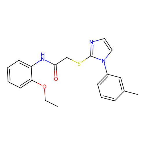 N-(2-ethoxyphenyl)-2-((1-(m-tolyl)-1H-imidazol-2-yl)thio)acetamide structure