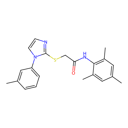N-mesityl-2-((1-(m-tolyl)-1H-imidazol-2-yl)thio)acetamide structure