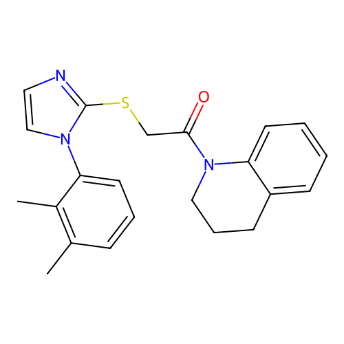 1-(3,4-dihydro-2H-quinolin-1-yl)-2-[1-(2,3-dimethylphenyl)imidazol-2-yl]sulfanylethanone structure