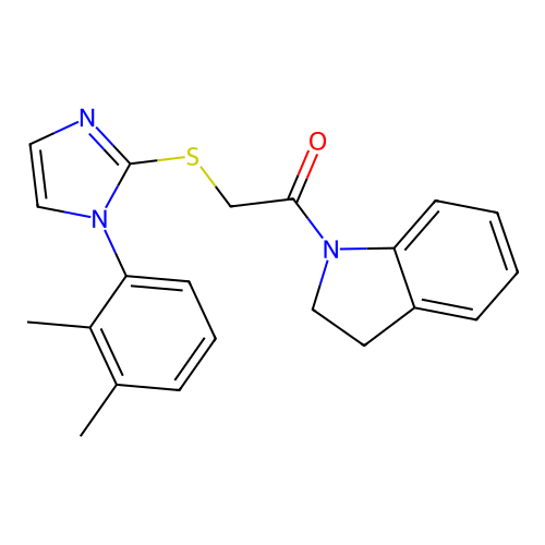 1-(2,3-dihydro-1H-indol-1-yl)-2-{[1-(2,3-dimethylphenyl)-1H-imidazol-2-yl]sulfanyl}ethan-1-one structure
