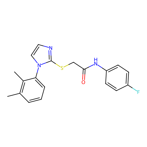 2-((1-(2,3-dimethylphenyl)-1H-imidazol-2-yl)thio)-N-(4-fluorophenyl)acetamide structure