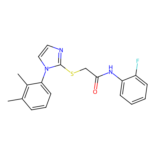 2-((1-(2,3-dimethylphenyl)-1H-imidazol-2-yl)thio)-N-(2-fluorophenyl)acetamide structure