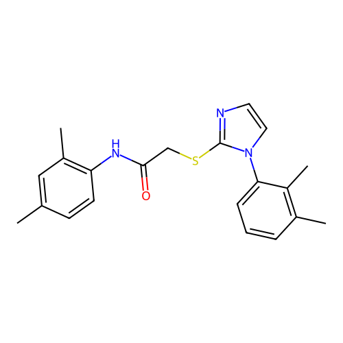 N-(2,4-dimethylphenyl)-2-[1-(2,3-dimethylphenyl)imidazol-2-yl]sulfanylacetamide structure