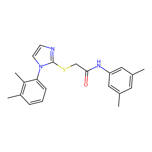 N-(3,5-dimethylphenyl)-2-[1-(2,3-dimethylphenyl)imidazol-2-yl]sulfanylacetamide structure