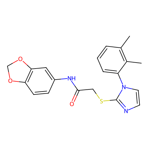 N-(2H-1,3-benzodioxol-5-yl)-2-{[1-(2,3-dimethylphenyl)-1H-imidazol-2-yl]sulfanyl}acetamide structure