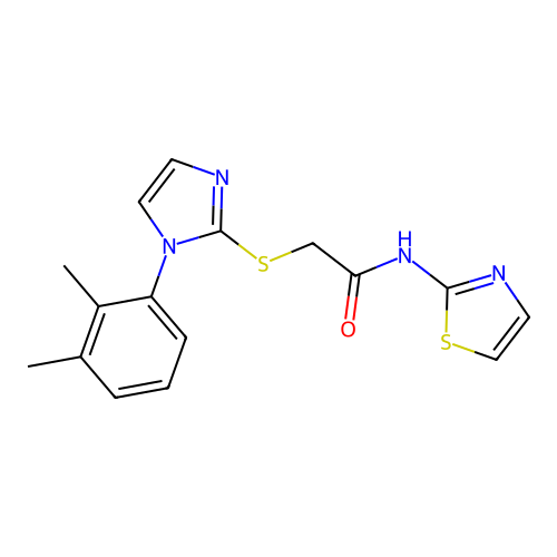 2-((1-(2,3-dimethylphenyl)-1H-imidazol-2-yl)thio)-N-(thiazol-2-yl)acetamide structure
