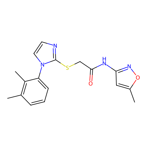 2-[1-(2,3-dimethylphenyl)imidazol-2-yl]sulfanyl-N-(5-methyl-1,2-oxazol-3-yl)acetamide structure