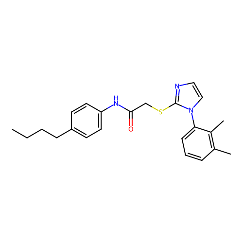 N-(4-butylphenyl)-2-((1-(2,3-dimethylphenyl)-1H-imidazol-2-yl)thio)acetamide structure