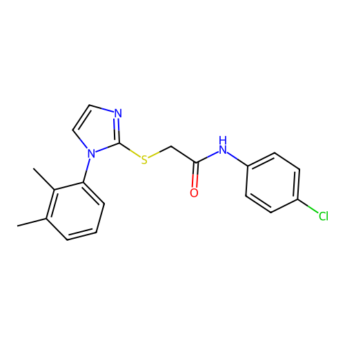 N-(4-chlorophenyl)-2-[1-(2,3-dimethylphenyl)imidazol-2-yl]sulfanylacetamide structure