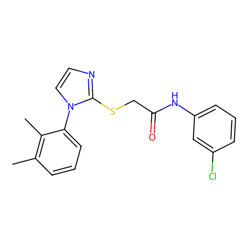 N-(3-chlorophenyl)-2-[1-(2,3-dimethylphenyl)imidazol-2-yl]sulfanylacetamide structure