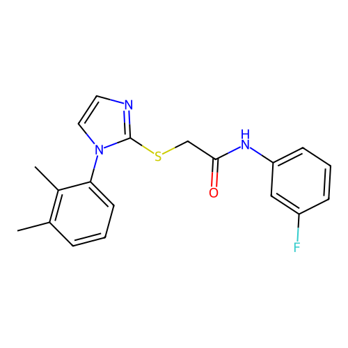 2-[1-(2,3-dimethylphenyl)imidazol-2-yl]sulfanyl-N-(3-fluorophenyl)acetamide structure