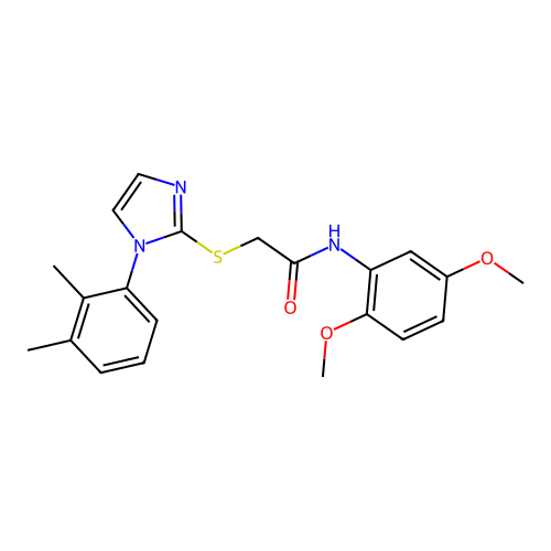 N-(2,5-dimethoxyphenyl)-2-[1-(2,3-dimethylphenyl)imidazol-2-yl]sulfanylacetamide structure
