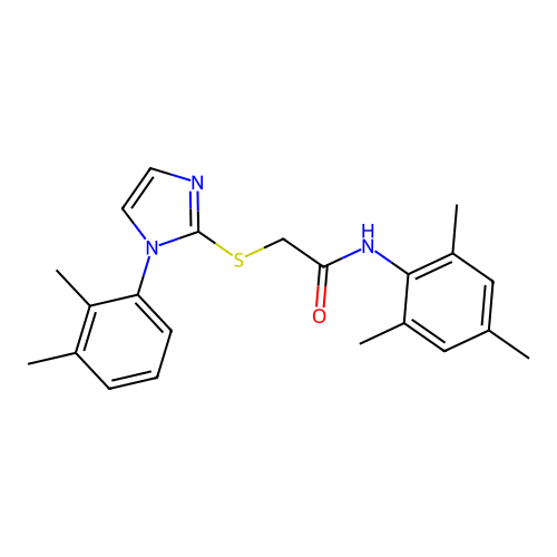 2-((1-(2,3-dimethylphenyl)-1H-imidazol-2-yl)thio)-N-mesitylacetamide structure