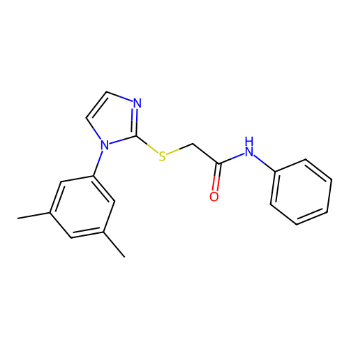 2-((1-(3,5-dimethylphenyl)-1H-imidazol-2-yl)thio)-N-phenylacetamide structure