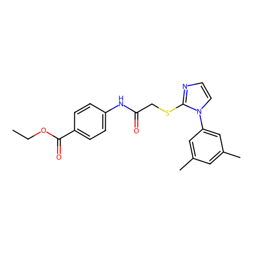 Ethyl 4-[[2-[1-(3,5-dimethylphenyl)imidazol-2-yl]sulfanylacetyl]amino]benzoate structure