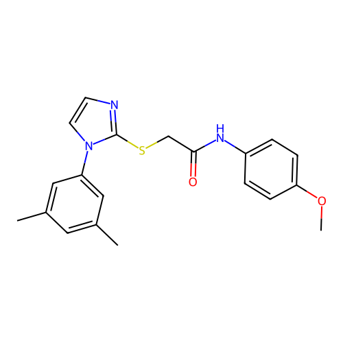 2-[1-(3,5-dimethylphenyl)imidazol-2-yl]sulfanyl-N-(4-methoxyphenyl)acetamide structure