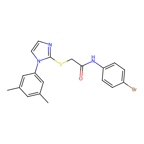 N-(4-bromophenyl)-2-((1-(3,5-dimethylphenyl)-1H-imidazol-2-yl)thio)acetamide structure