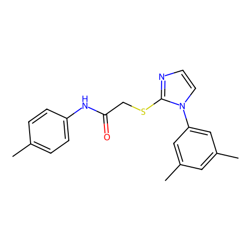 2-[1-(3,5-dimethylphenyl)imidazol-2-yl]sulfanyl-N-(4-methylphenyl)acetamide structure