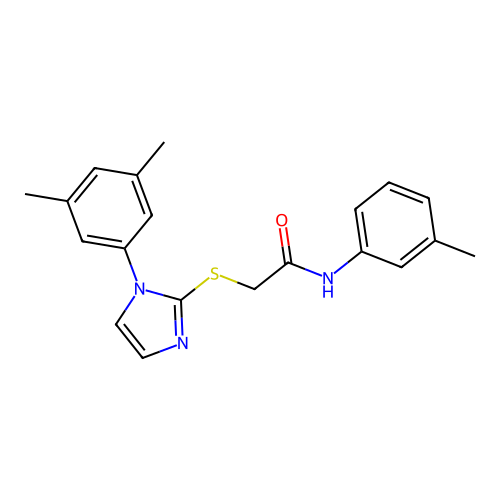 2-[1-(3,5-dimethylphenyl)imidazol-2-yl]sulfanyl-N-(3-methylphenyl)acetamide structure