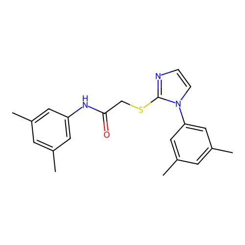 N-(3,5-dimethylphenyl)-2-[1-(3,5-dimethylphenyl)imidazol-2-yl]sulfanylacetamide structure