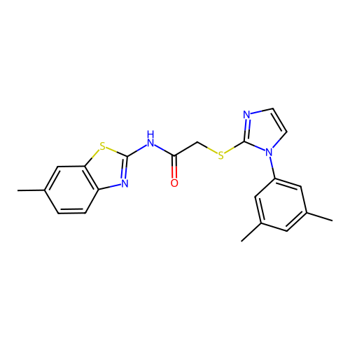 2-((1-(3,5-dimethylphenyl)-1H-imidazol-2-yl)thio)-N-(6-methylbenzo[d]thiazol-2-yl)acetamide structure