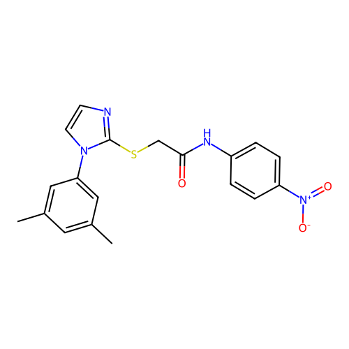 2-((1-(3,5-dimethylphenyl)-1H-imidazol-2-yl)thio)-N-(4-nitrophenyl)acetamide structure