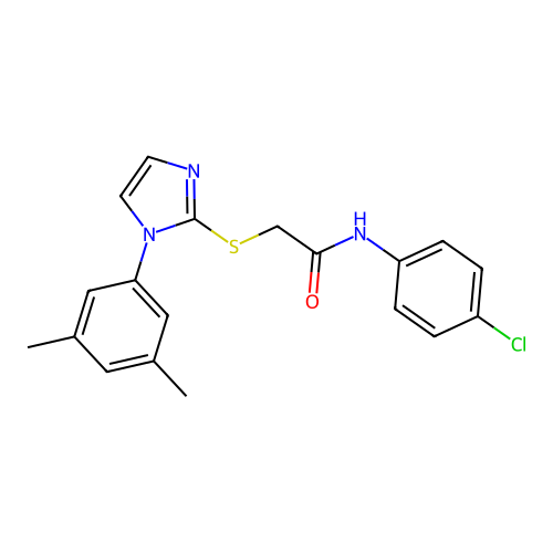 N-(4-chlorophenyl)-2-((1-(3,5-dimethylphenyl)-1H-imidazol-2-yl)thio)acetamide structure