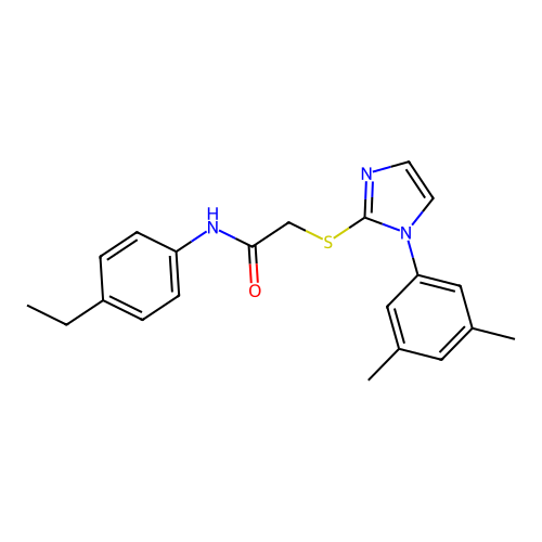 2-[1-(3,5-dimethylphenyl)imidazol-2-yl]sulfanyl-N-(4-ethylphenyl)acetamide structure