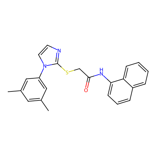 2-[1-(3,5-dimethylphenyl)imidazol-2-yl]sulfanyl-N-naphthalen-1-ylacetamide structure