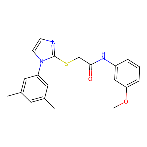 2-[1-(3,5-dimethylphenyl)imidazol-2-yl]sulfanyl-N-(3-methoxyphenyl)acetamide structure