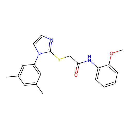 2-[1-(3,5-dimethylphenyl)imidazol-2-yl]sulfanyl-N-(2-methoxyphenyl)acetamide structure