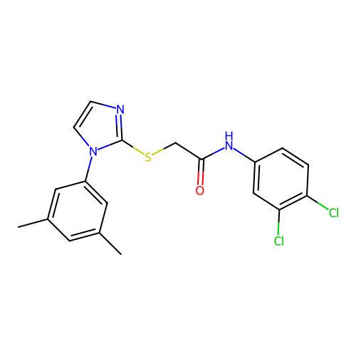 N-(3,4-dichlorophenyl)-2-((1-(3,5-dimethylphenyl)-1H-imidazol-2-yl)thio)acetamide structure