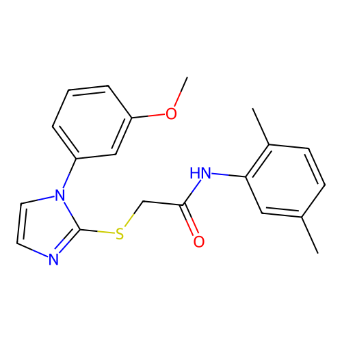 N-(2,5-dimethylphenyl)-2-[1-(3-methoxyphenyl)imidazol-2-yl]sulfanylacetamide structure