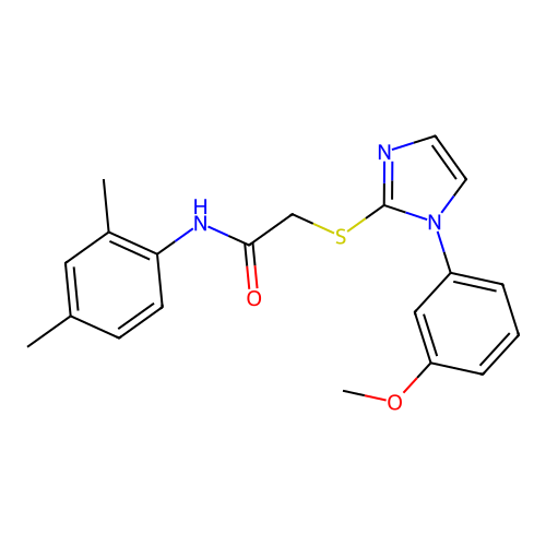 N-(2,4-dimethylphenyl)-2-((1-(3-methoxyphenyl)-1H-imidazol-2-yl)thio)acetamide structure