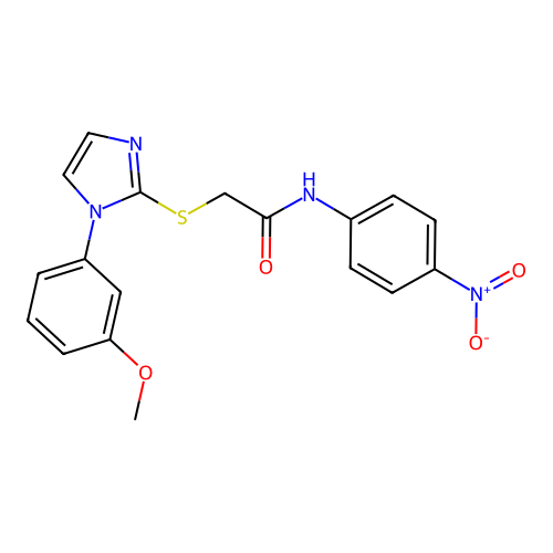 2-((1-(3-methoxyphenyl)-1H-imidazol-2-yl)thio)-N-(4-nitrophenyl)acetamide structure