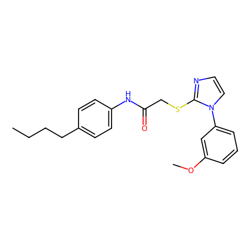 N-(4-butylphenyl)-2-[1-(3-methoxyphenyl)imidazol-2-yl]sulfanylacetamide structure