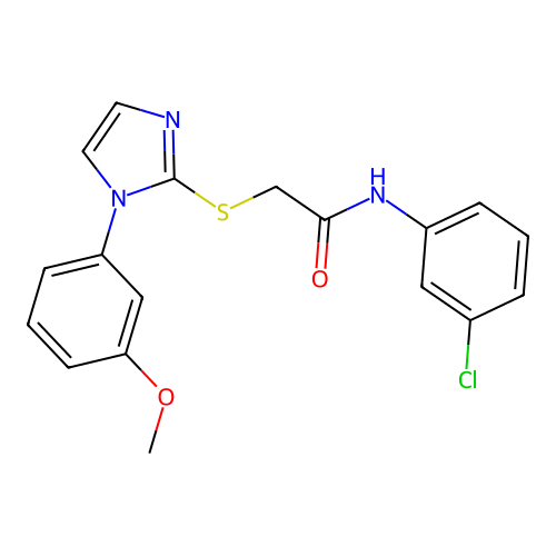 N-(3-chlorophenyl)-2-[1-(3-methoxyphenyl)imidazol-2-yl]sulfanylacetamide structure