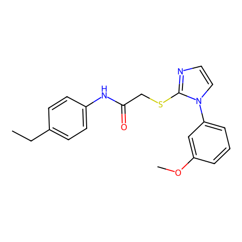 N-(4-ethylphenyl)-2-((1-(3-methoxyphenyl)-1H-imidazol-2-yl)thio)acetamide structure