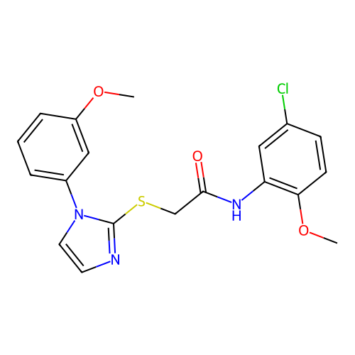 N-(5-chloro-2-methoxyphenyl)-2-{[1-(3-methoxyphenyl)-1H-imidazol-2-yl]sulfanyl}acetamide structure