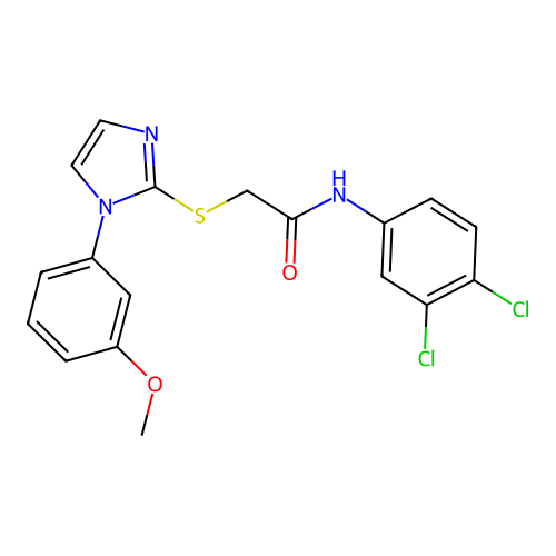 N-(3,4-dichlorophenyl)-2-((1-(3-methoxyphenyl)-1H-imidazol-2-yl)thio)acetamide structure