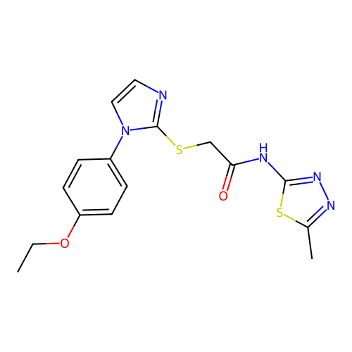2-{[1-(4-ethoxyphenyl)-1H-imidazol-2-yl]sulfanyl}-N-(5-methyl-1,3,4-thiadiazol-2-yl)acetamide structure